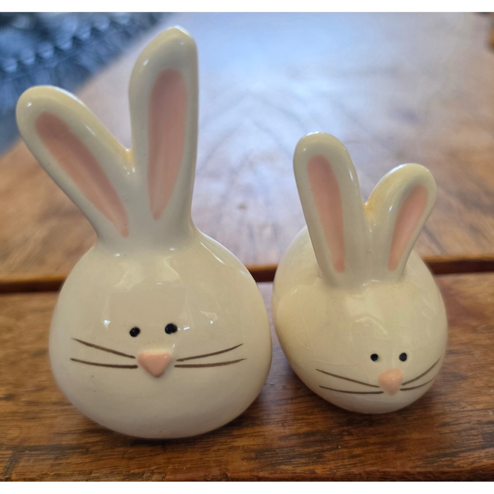 TAG Ceramic White Easter Bunny Salt & Pepper Shakers